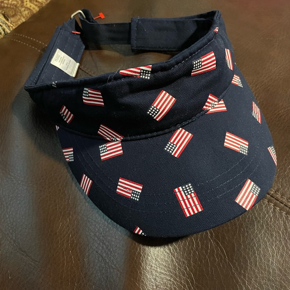 Unique Patriotic USA Flag Visor Hat, Women’s OSFM